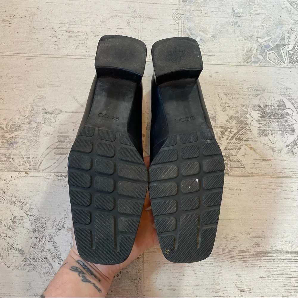 Men’s Ecco Black Leather Slip On Dress Shoes